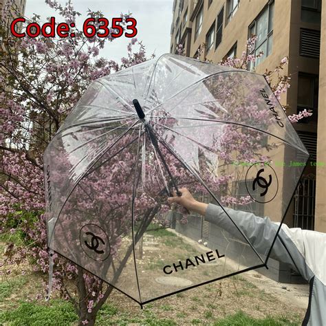 clear chanel umbrella|chanel camellia umbrella.